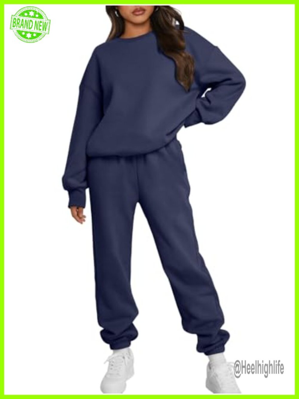 Women 2 Piece Sweatsuit Set Cotton Blend Crewneck Oversized Lounge